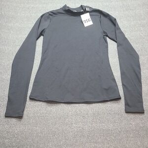DSG CWC Mock Neck Top Womens S Black New Compression Long Sleeve Thumbholes